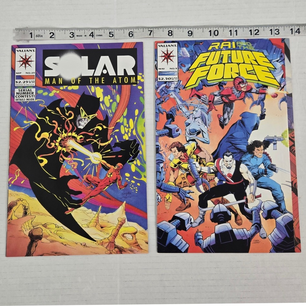 Vintage 90s Valiant‎ Comics Lot Solar #25 Rai Future Force #9 Retro WWF T2 Ads
